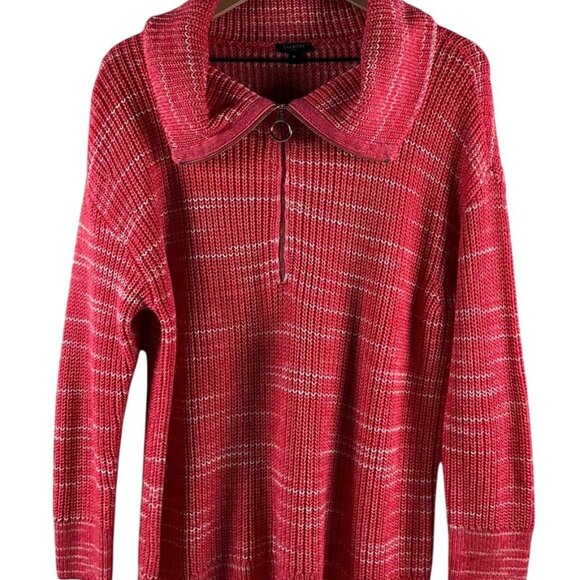 Talbots- Woman's Knit Half-Zip Pullover - Speckled Space Dye - Size: 1X - Picture 1 of 9